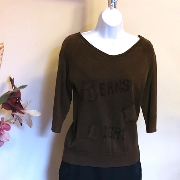 NWT Women’s Dark Brown Lightweight 3/4 Sleeve Knit Cardigan Fall Sweater 6 8 - Picture 4 of 8